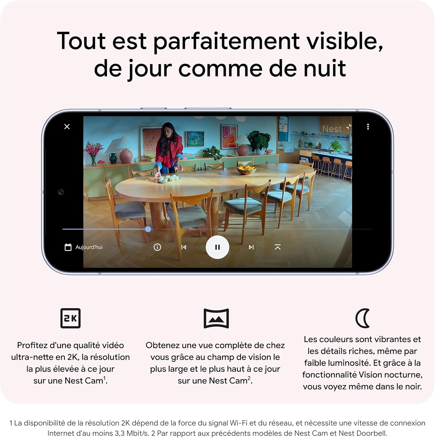 Avis Google Nest Cam intérieure 3e génération application